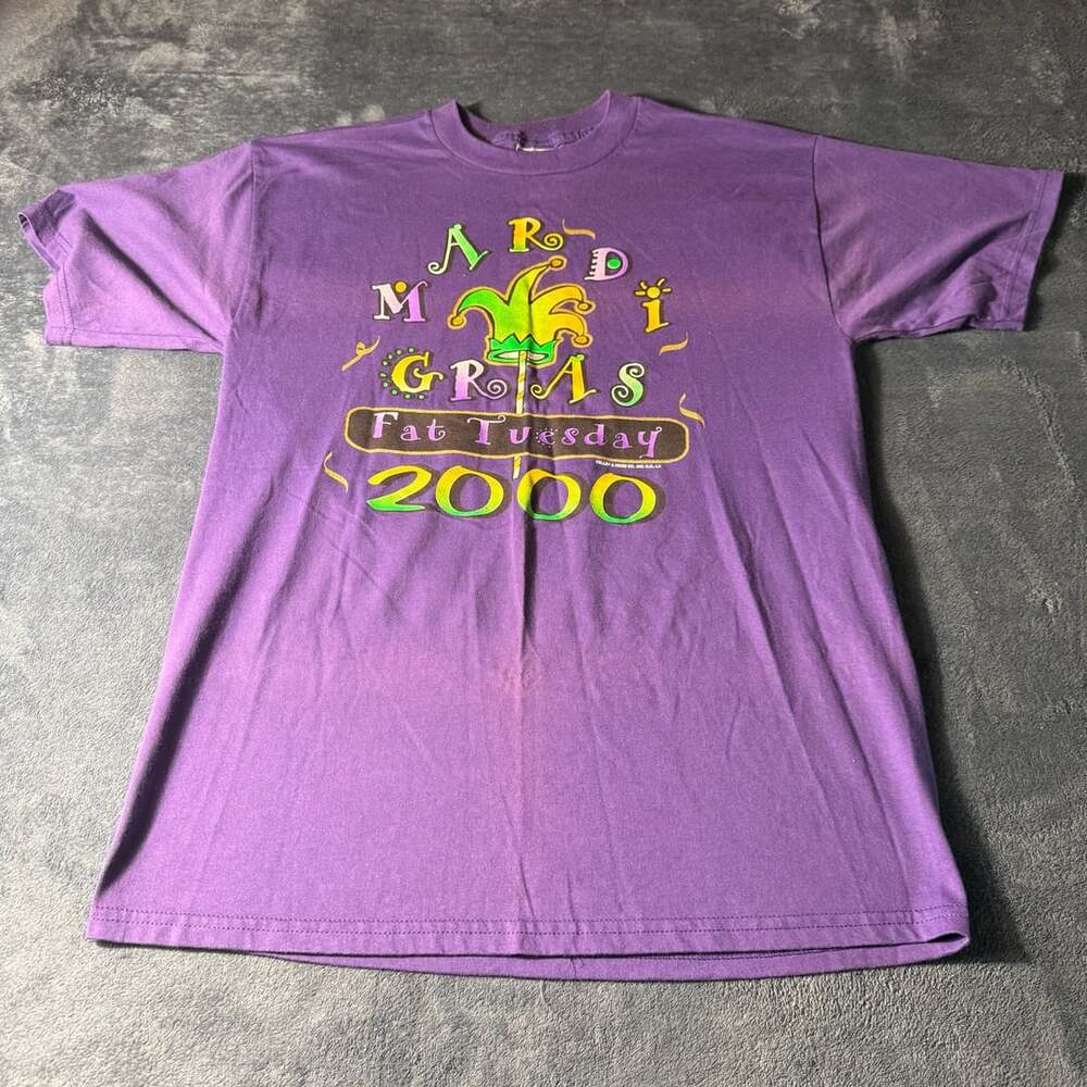 Jerzees Mardi Gras Fat Tuesday 2000 T-Shirt Size L
